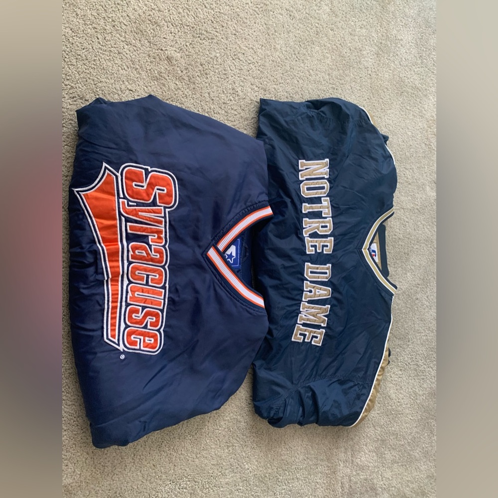 Vintage Syracuse And Notre Dame bomber sweater pullover jacket Bundle Like New